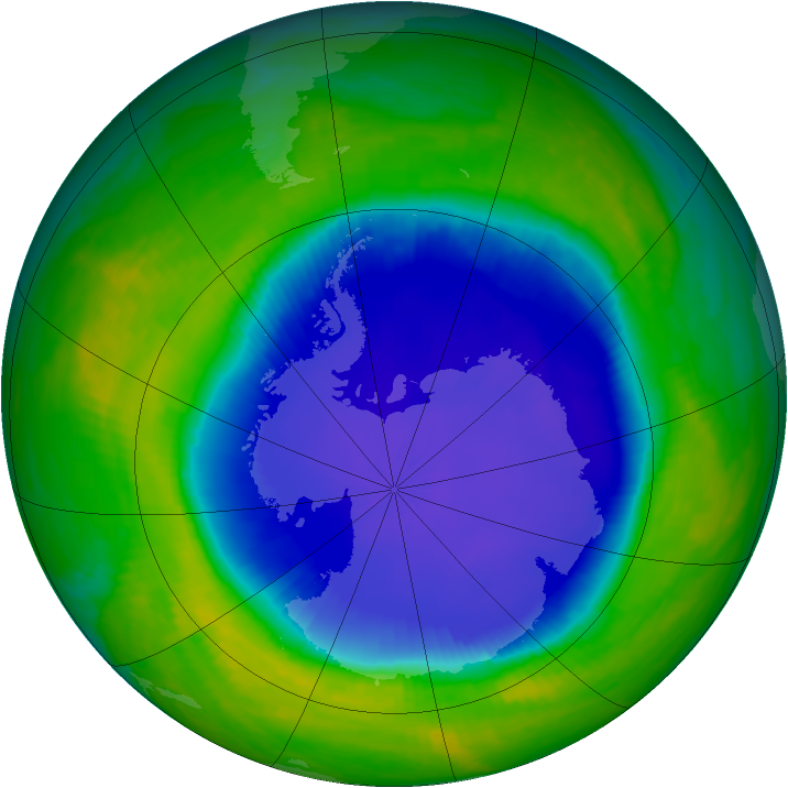 Antarctic ozone map for 11 November 1999